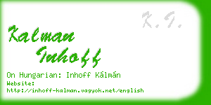 kalman inhoff business card